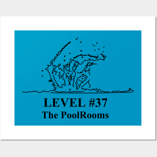 The Backrooms - The PoolRooms - Black Outlined Version - Scp - Sticker