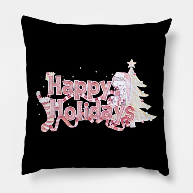 HAPPY HOLIDAYS Pillow by MACIBETTA