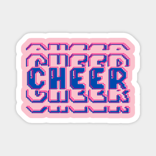 Neon cheer gamer style stacked text Magnet