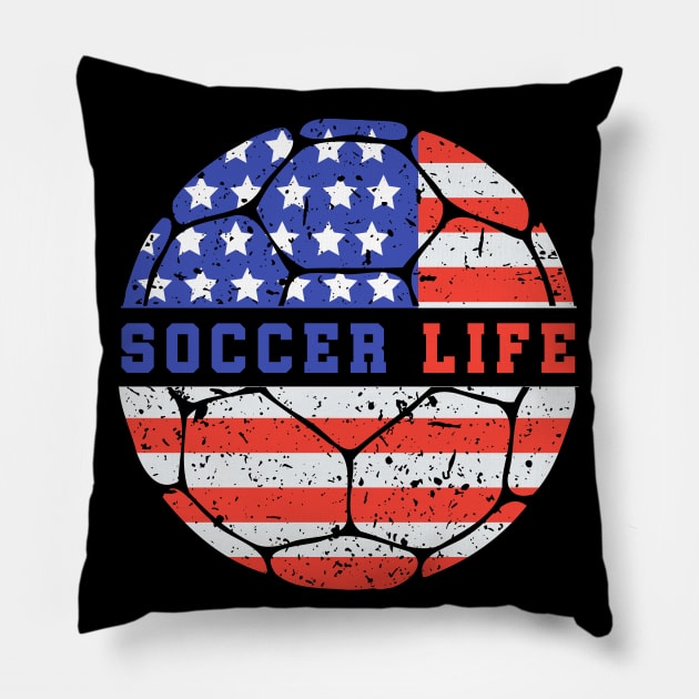 Usa Soccer Retro Pillow by footballomatic