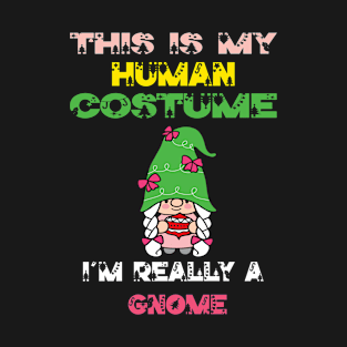 This Is My Human Costume I'm Really A Gnome Lover Christmas Gift Idea Gnome Cartoon T-Shirt