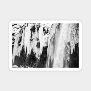 Frozen Waterfall, Iceland B&W Magnet