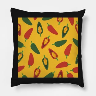 Red and Green Chili Pattern Pillow