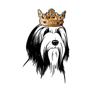 Bearded Collie Dog King Queen Wearing Crown T-Shirt