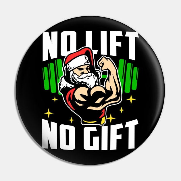 No Lift No Gift Ugly Christmas Sweater Gym Coach Santa Claus Pin by artbooming