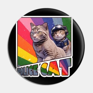 Cat Police Officer Policeman Funny Police Pin