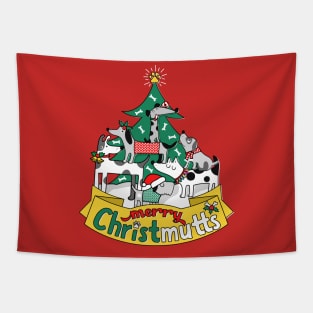 Dog Lover Christmas Tree Cute Merry Christ Mutts Tapestry