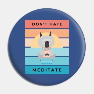 Don't Hate Meditate Pin