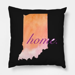 Indiana Home Watercolor Pink Orange Pillow