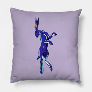 Dancing Blue Bunny Pillow