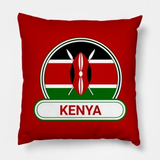 Kenya Country Badge - Kenya Flag Pillow