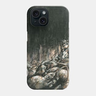 avalanche of rats - pastel painting Phone Case