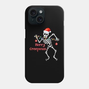 merry creepmas skeleton christmas Phone Case