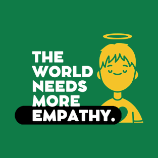 Yellow Minimalist Boy Illustration Empathy Motivational Quote T-Shirt
