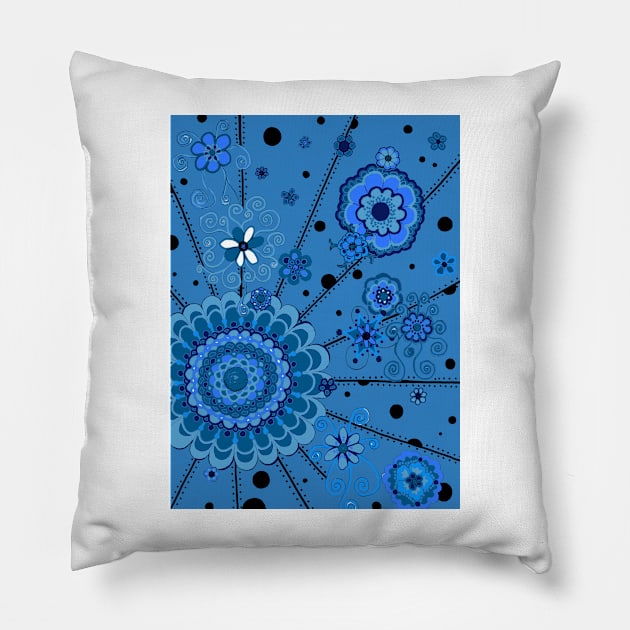 Mandala -- BLUUUUUUE Pillow by CTWuellner