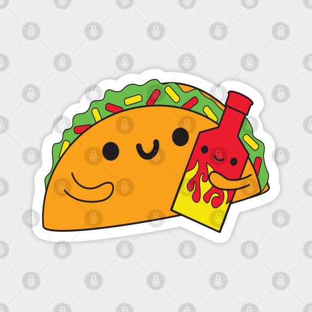 Taco Loves Hot Sauce Magnet by BoredInc