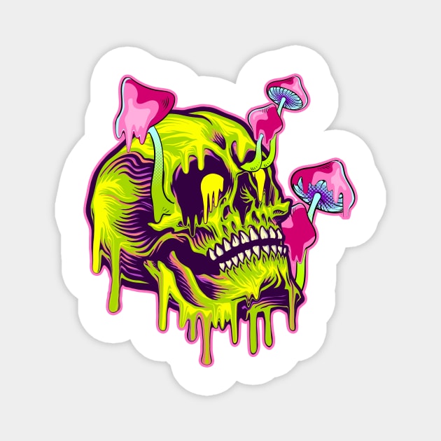 melting skull graphic sublimation Magnet by Babyborn