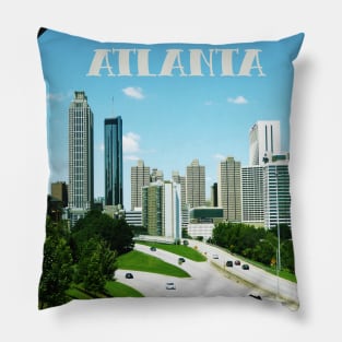 Cool photography of Atlanta Georgia skyline blue sky USA city break Pillow