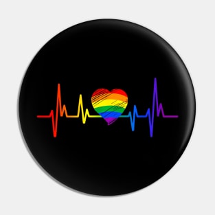 Lovely Lgbt Gay Pride Heartbeat Lesbian Gays Love Pin