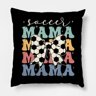 Soccer Mama Retro Groovy Soccer Softball Mom Pillow