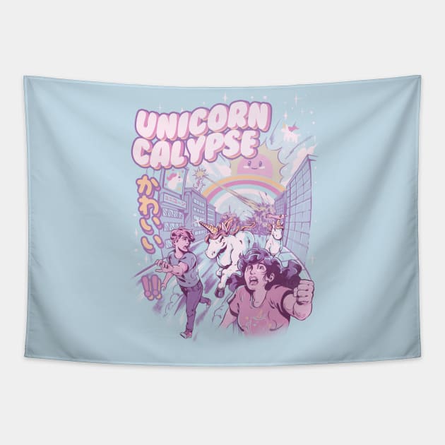 Unicorn Calypse Tapestry by Ilustrata