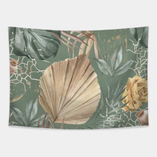 Monstera Leaves Composition Tapestry