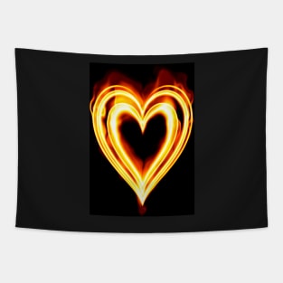 Flaming heart on Fire Tapestry