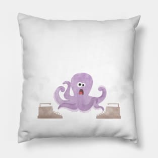 Little Pink Octopus Confused with a lot of Tax Paper Pillow