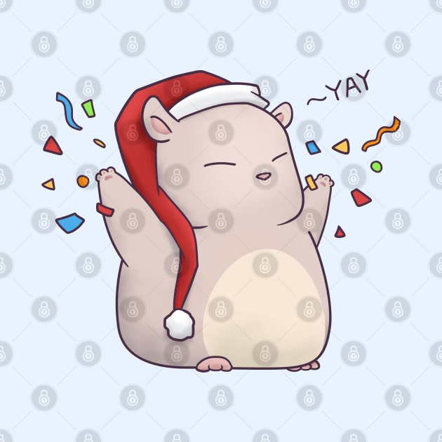 Cute Mouse in Santa Hat by Takeda_Art