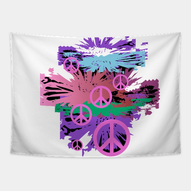We want peace in pink Tapestry by Mirimodesign