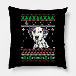 Dalmatian Ugly Christmas Sweater Funny Dog Lover Owner Gifts Pillow