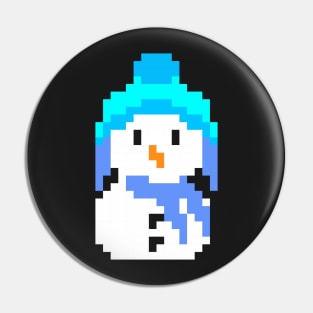 Retro 8 bit snowman Pin