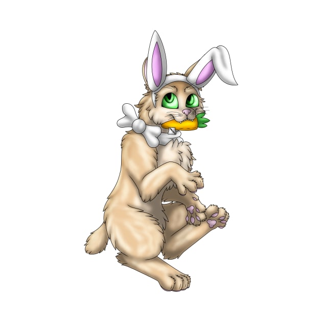 Bobtail BunnyCat: Cream (White) by spyroid101