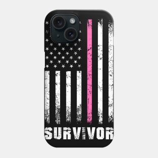 Breast Cancer Survivor - Thin Pink Line Flag Phone Case