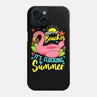 Funny Summer Beaches Inflatable Swan Flocking Beach Lover Phone Case