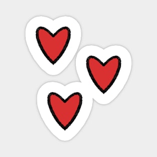 Three Red Hearts Magnet