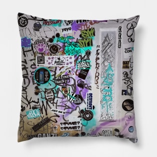 Urban Street Style Graffiti Tags Pillow