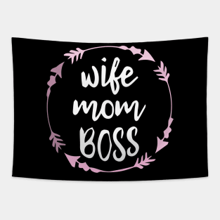 Wife mom boss Gift - design For girls women's wife Tapestry