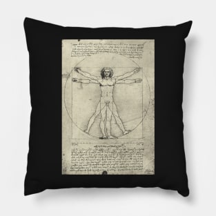 Vitruvian Man by Leonardo Da Vinci, Circa 1490 Pillow