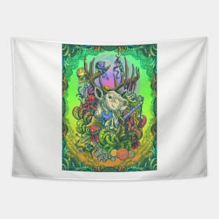 Deer Head Engraving Surrealism Artwork Tapestry