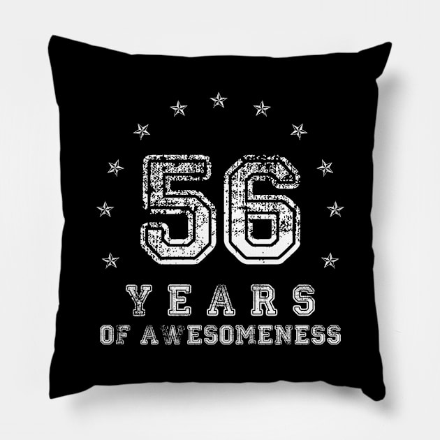 Vintage 56 years of awesomeness Pillow by opippi