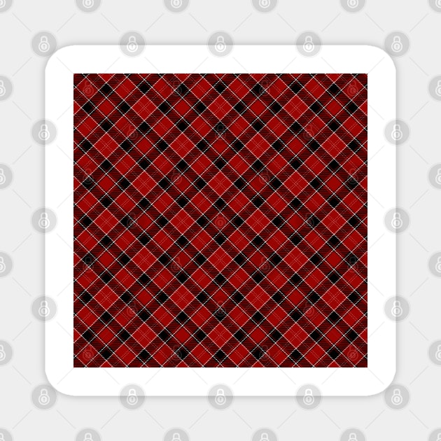 Scotland Tartan Red And Black Pattern Magnet by teezeedy