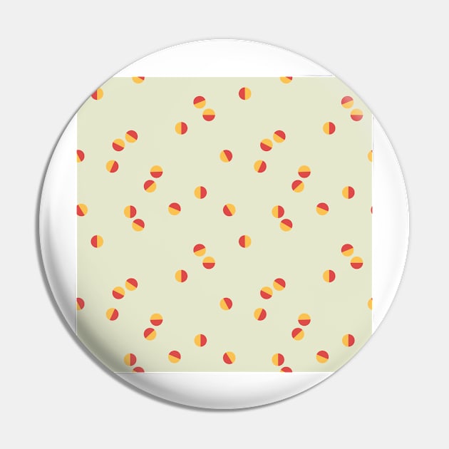 Scattered Dots Minimalist Geometric Pattern - Bright Colorful Ecru Pin by Charredsky