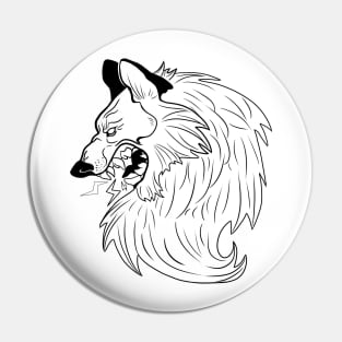 Just Black Wolfy Pin