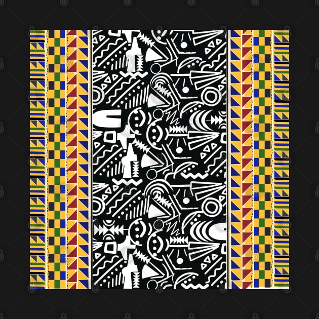 Black and white Kente Pattern by Kikapu creations