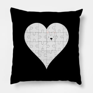 West Highland White Terrier Heart Jigsaw Pieces Design - Gift for West Highland White Terrier Lovers Pillow