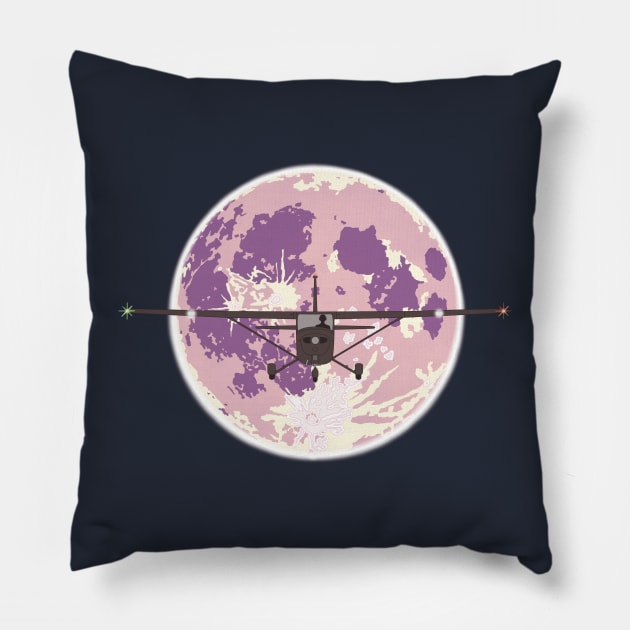 Cessna 172 Moon Pillow by Kassi Skye