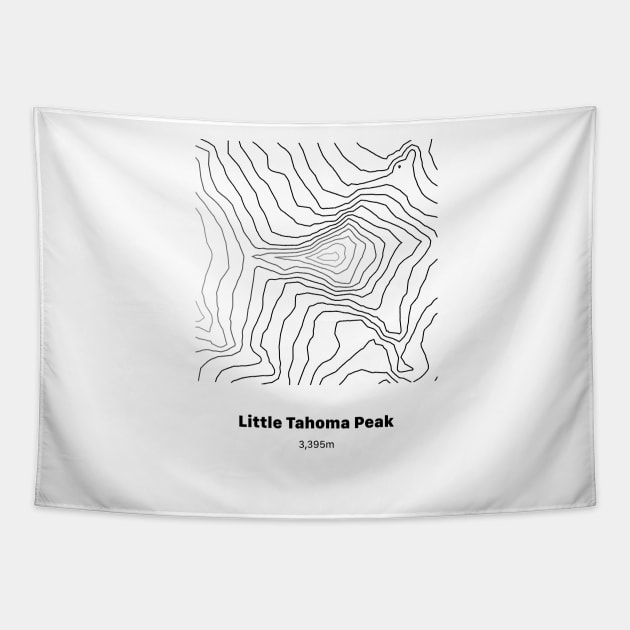 Little Tahoma Peak Topographic Map Tapestry by Visitify