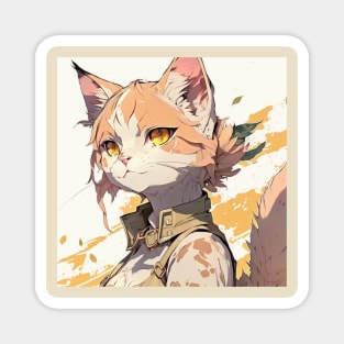 Illustration of handsome cat in anime style Magnet