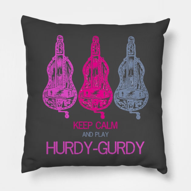 Hurdy-gurdy keep calm design Pillow by inkle